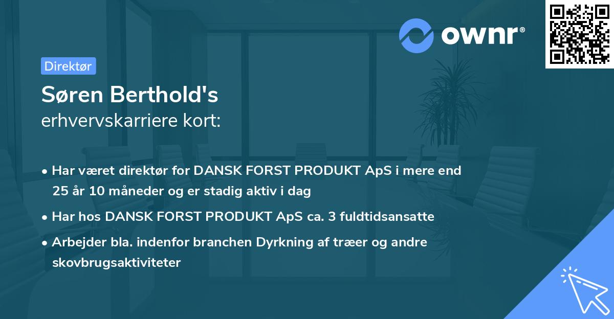 Søren Berthold's erhvervskarriere kort