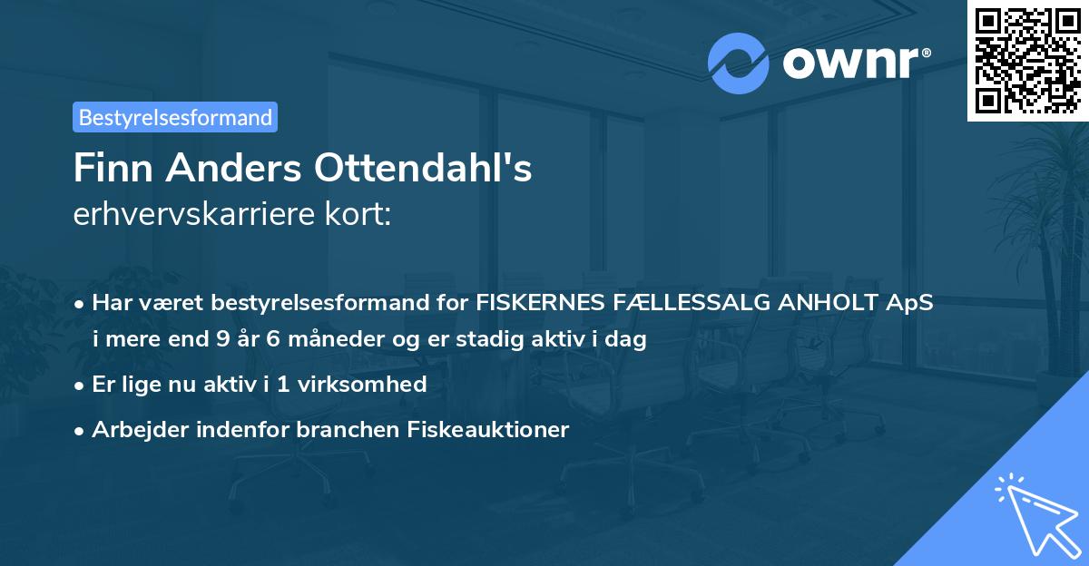 Finn Anders Ottendahl's erhvervskarriere kort