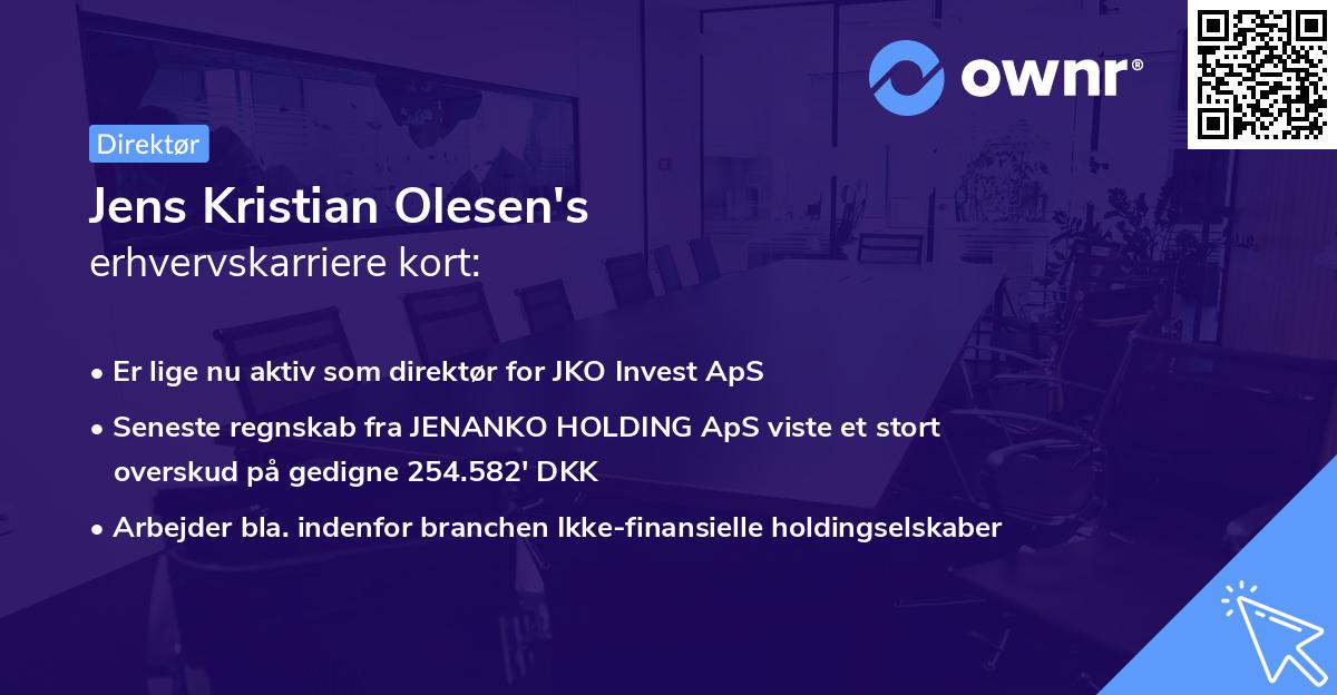 Jens Kristian Olesen's erhvervskarriere kort