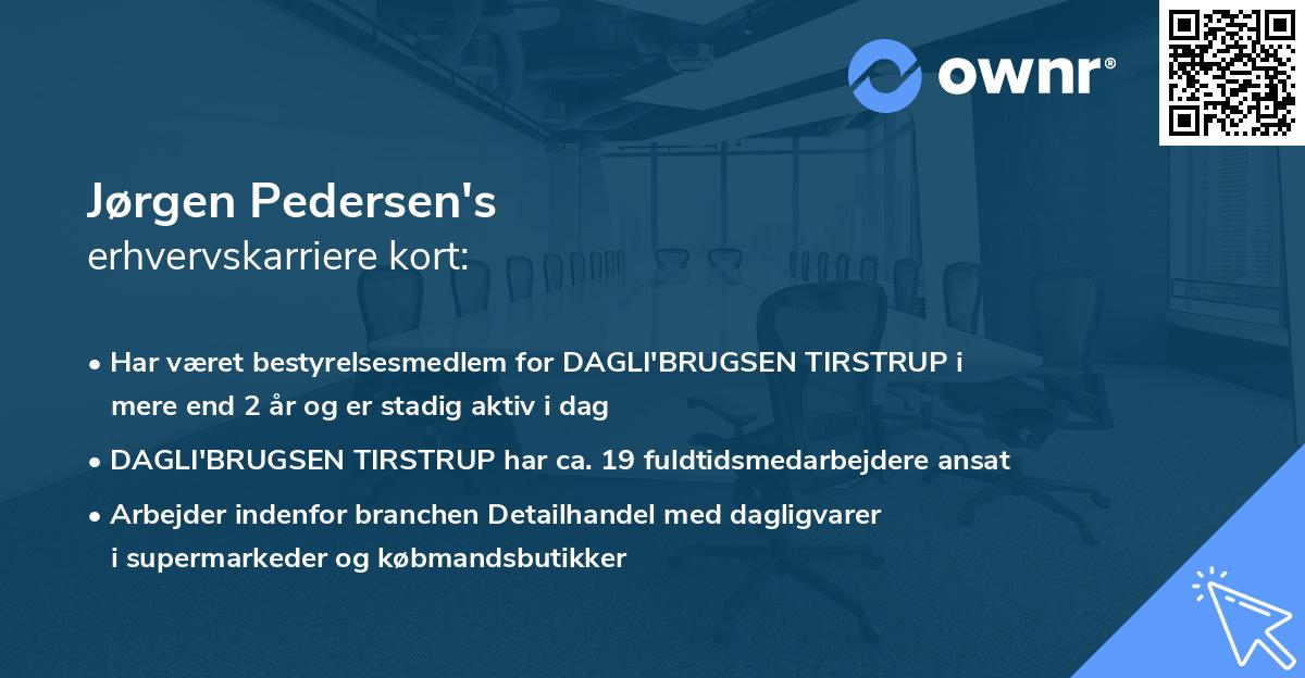 Jørgen Pedersen's erhvervskarriere kort