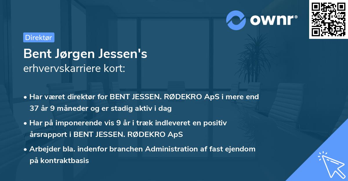 Bent Jørgen Jessen's erhvervskarriere kort