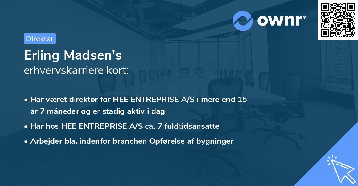 Erling Madsen's erhvervskarriere kort