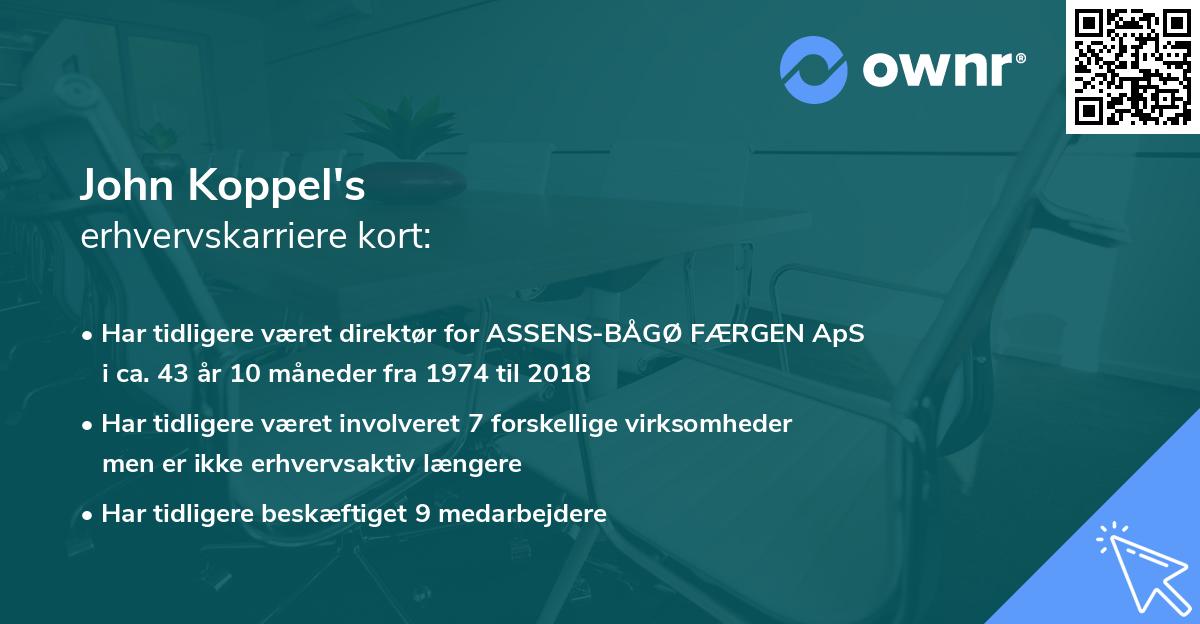 John Koppel's erhvervskarriere kort