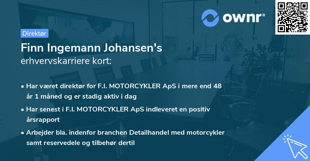 Finn Ingemann Johansen's erhvervskarriere kort