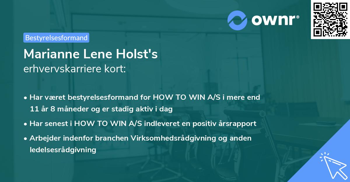 Marianne Lene Holst's erhvervskarriere kort