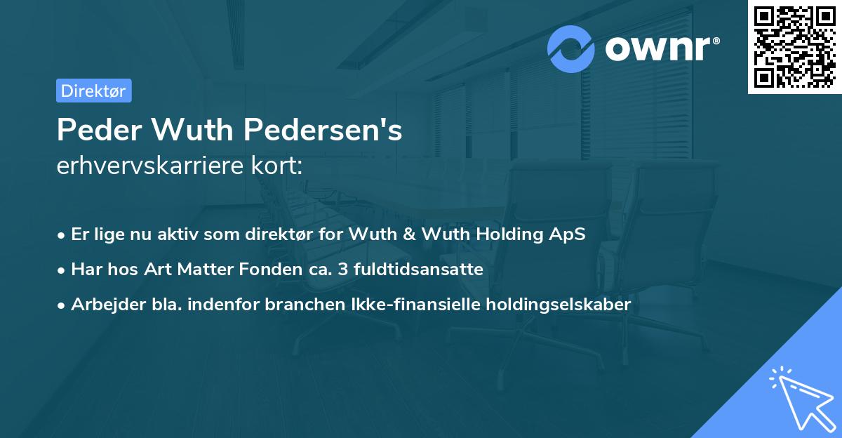 Peder Wuth Pedersen's erhvervskarriere kort