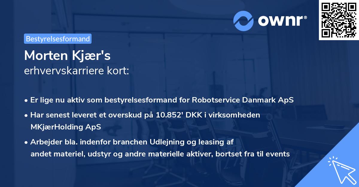 Morten Kjær's erhvervskarriere kort