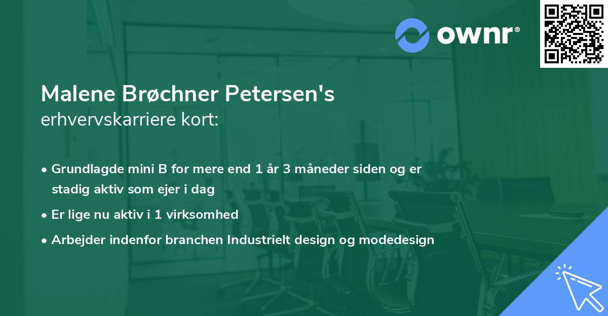 Malene Brøchner Petersen's erhvervskarriere kort