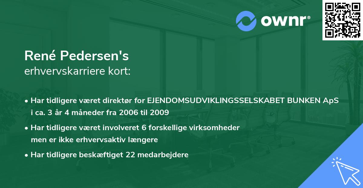 René Pedersen's erhvervskarriere kort