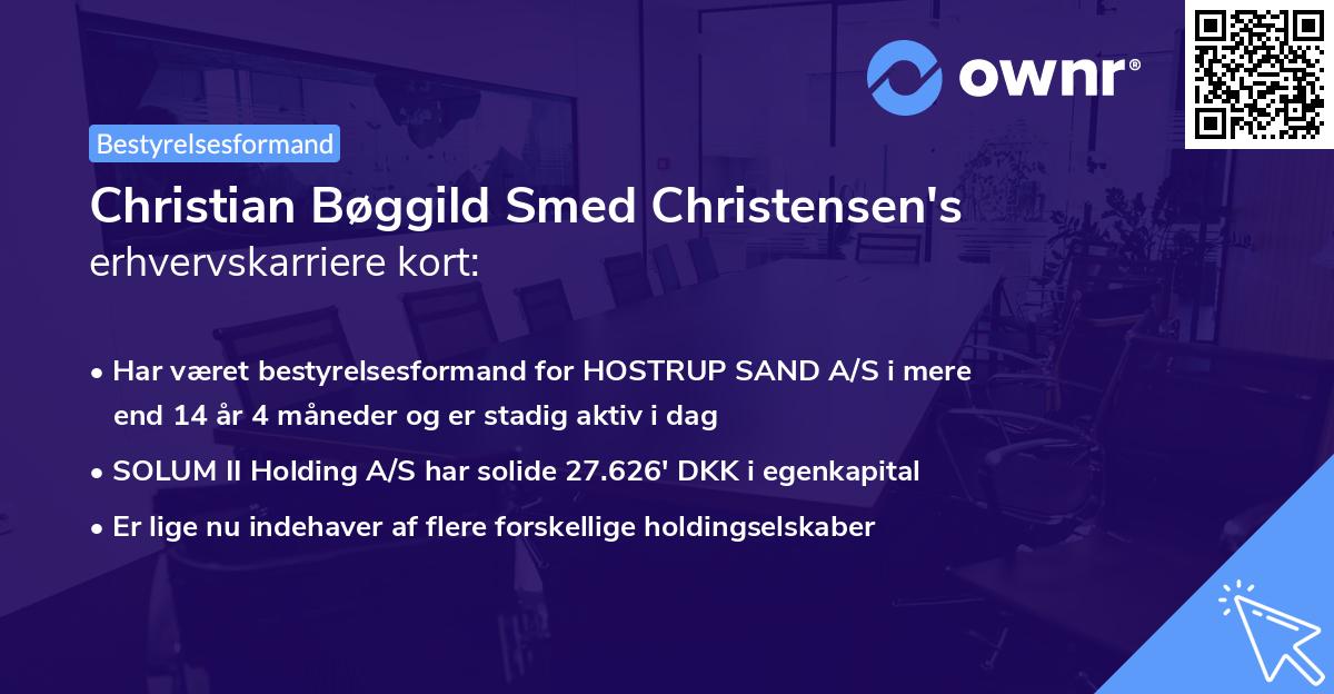 Christian Bøggild Smed Christensen's erhvervskarriere kort