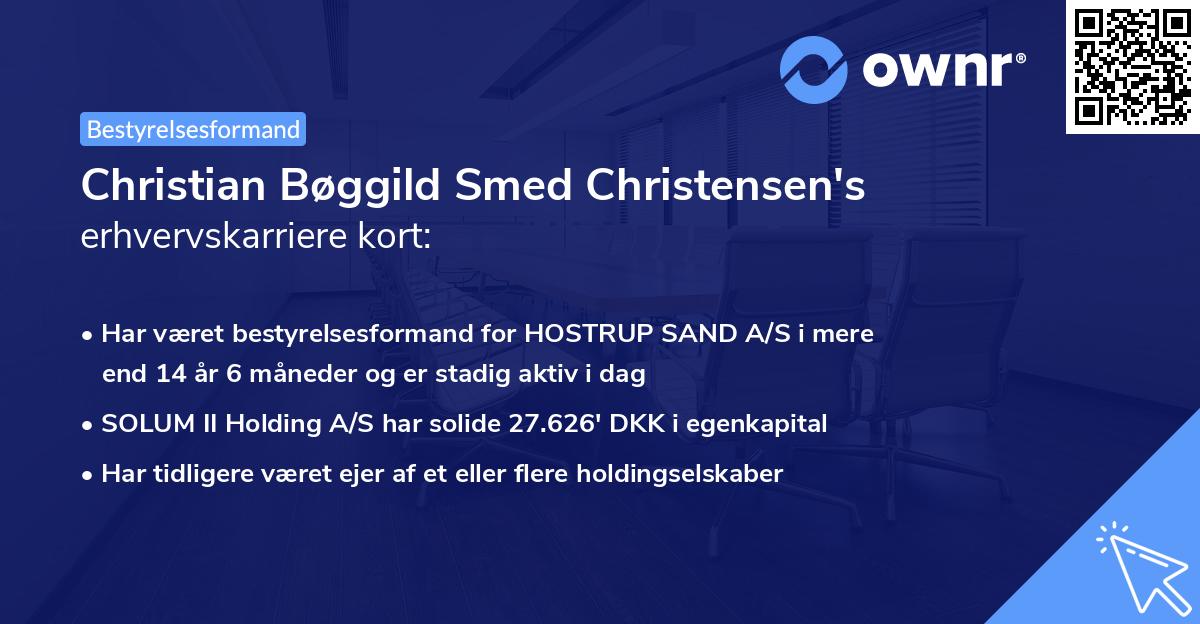 Christian Bøggild Smed Christensen's erhvervskarriere kort