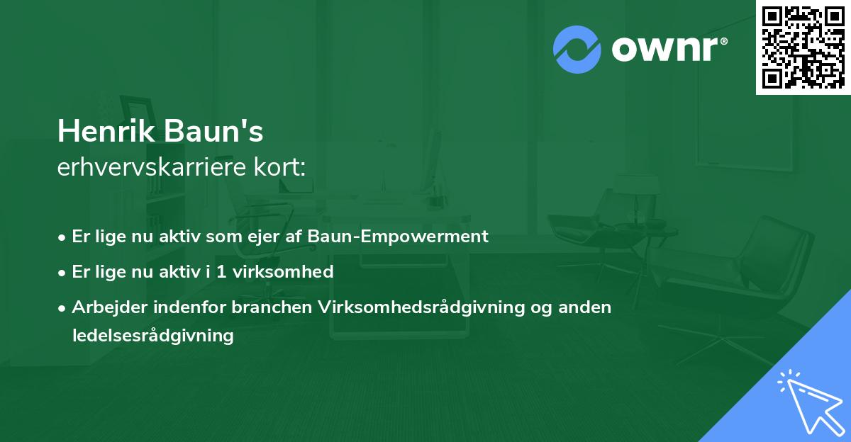 Henrik Baun's erhvervskarriere kort