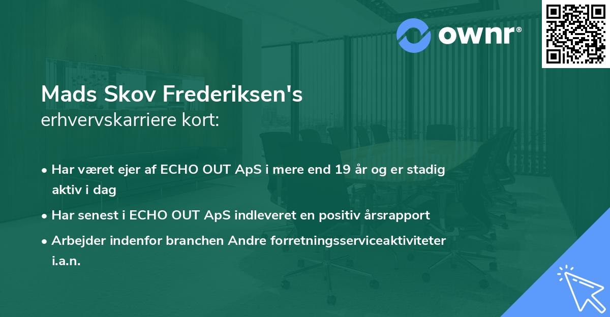Mads Skov Frederiksen's erhvervskarriere kort