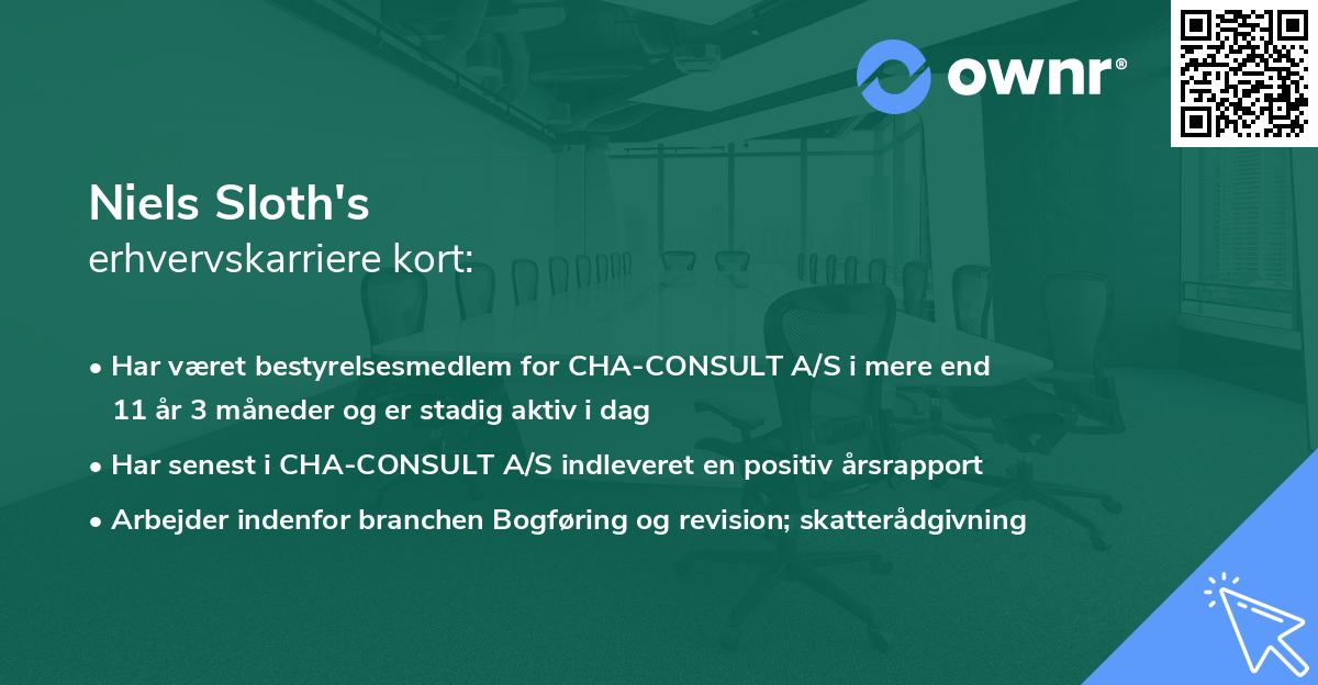 Niels Sloth's erhvervskarriere kort