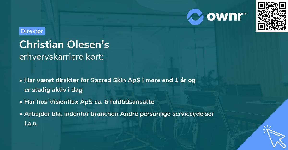 Christian Olesen's erhvervskarriere kort