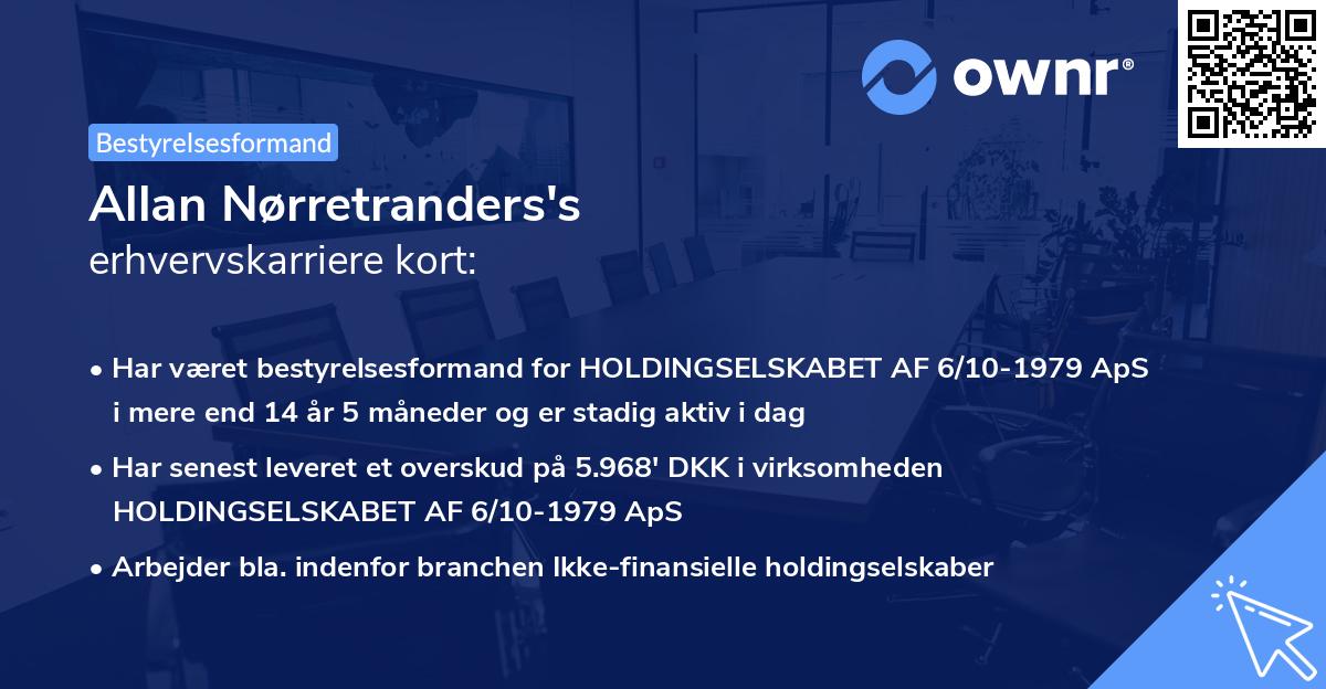 Allan Nørretranders's erhvervskarriere kort