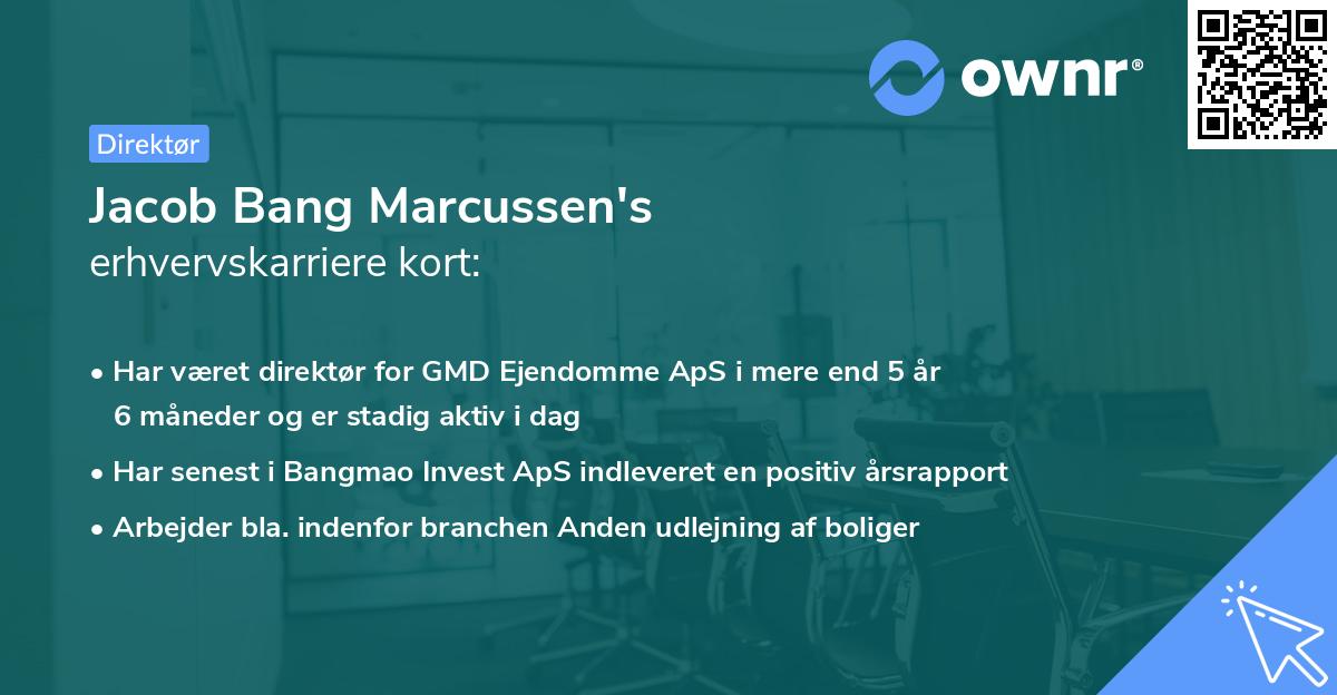 Jacob Bang Marcussen's erhvervskarriere kort