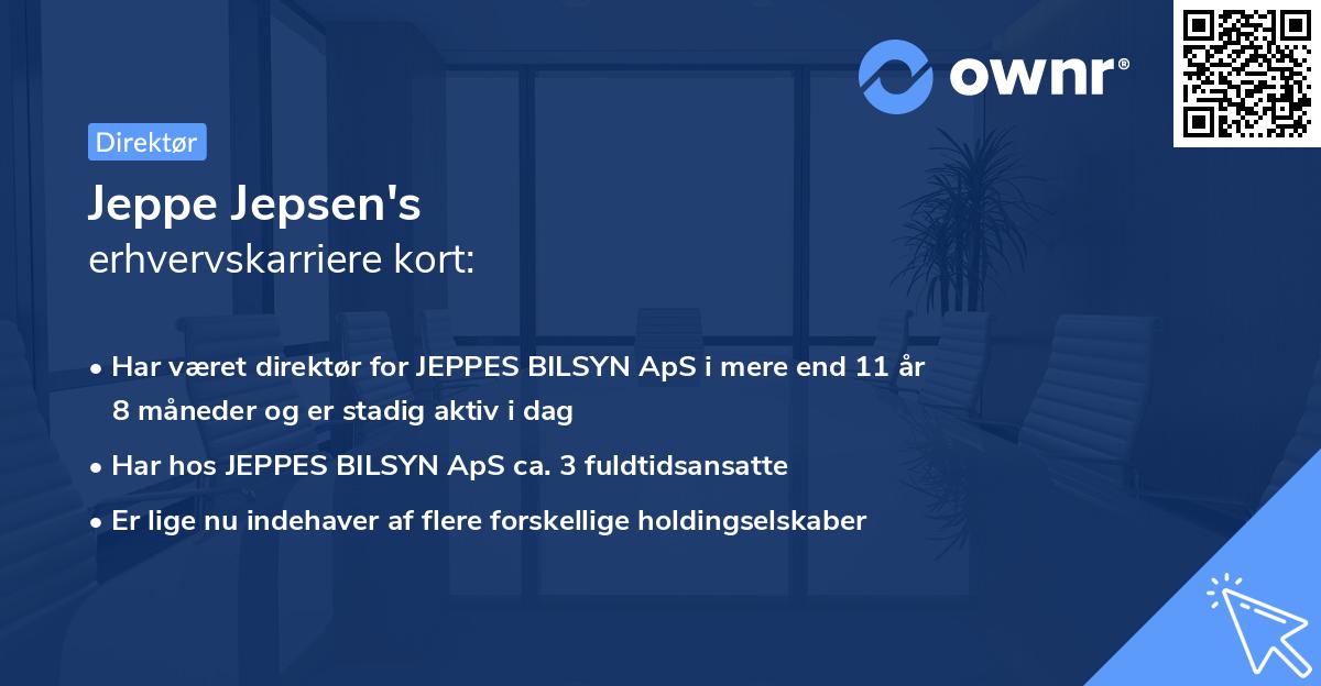 Jeppe Jepsen's erhvervskarriere kort