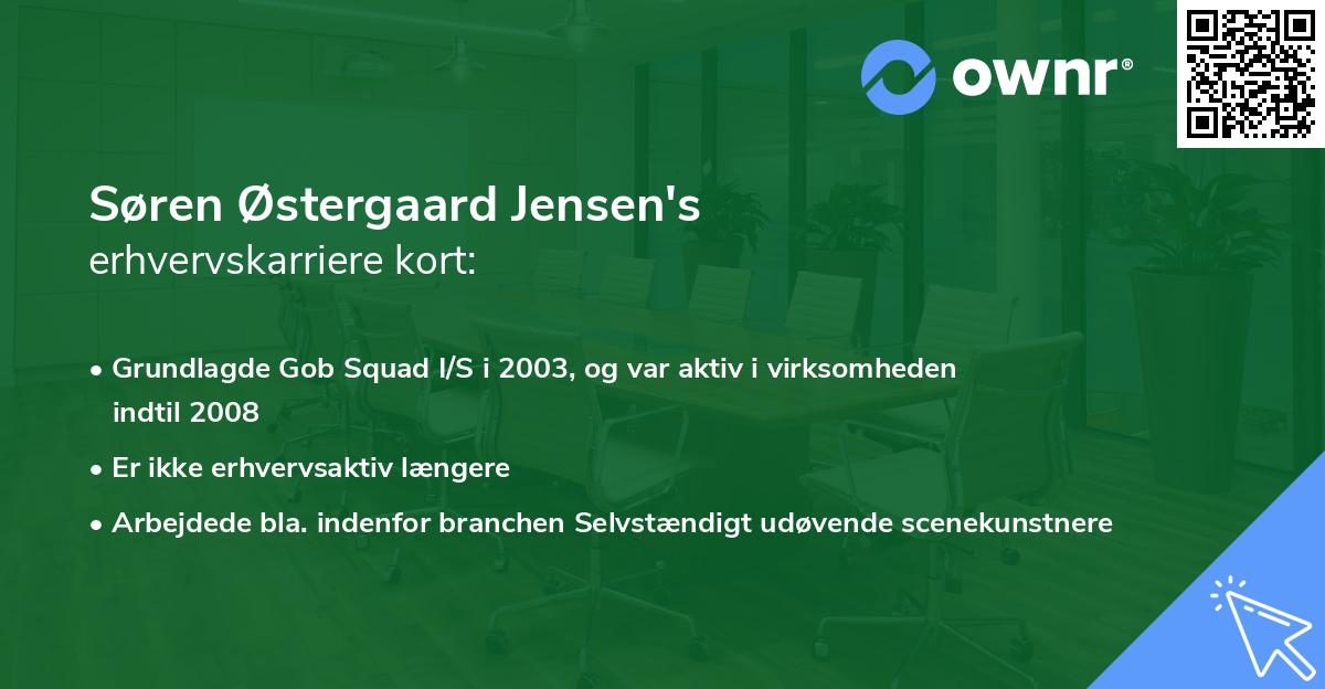 Søren Østergaard Jensen's erhvervskarriere kort