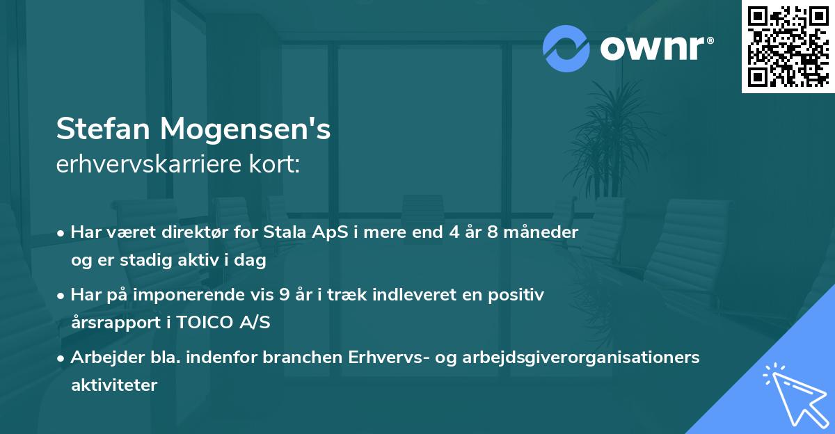 Stefan Mogensen's erhvervskarriere kort