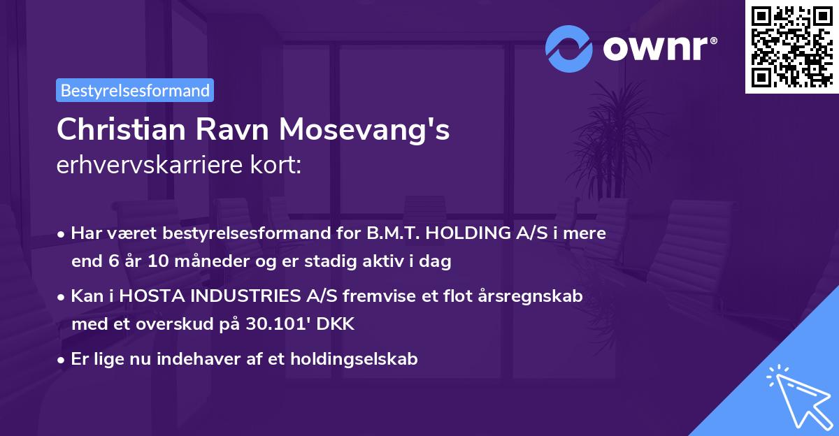 Christian Ravn Mosevang's erhvervskarriere kort