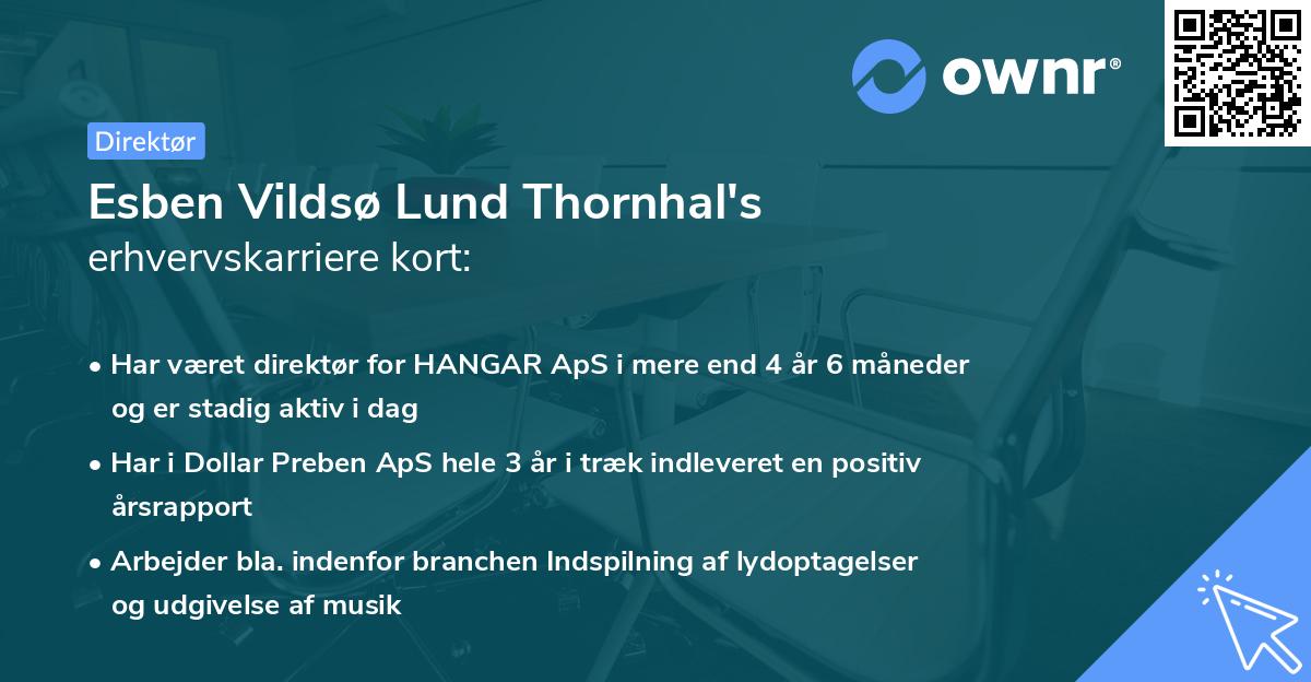 Esben Vildsø Lund Thornhal's erhvervskarriere kort