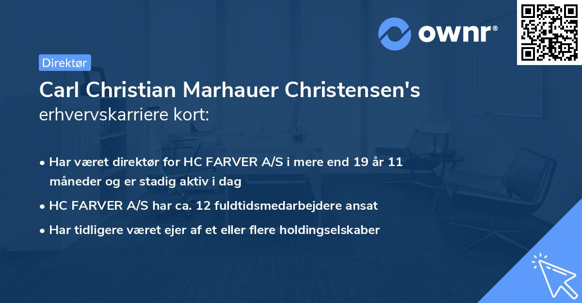 Carl Christian Marhauer Christensen's erhvervskarriere kort