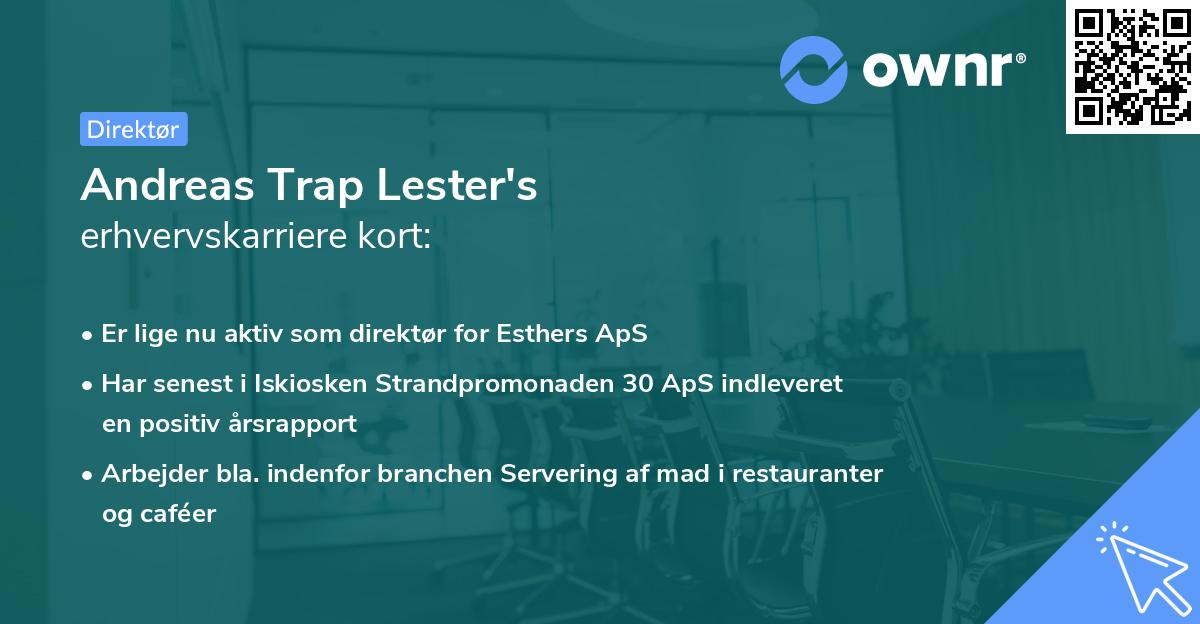 Andreas Trap Lester's erhvervskarriere kort