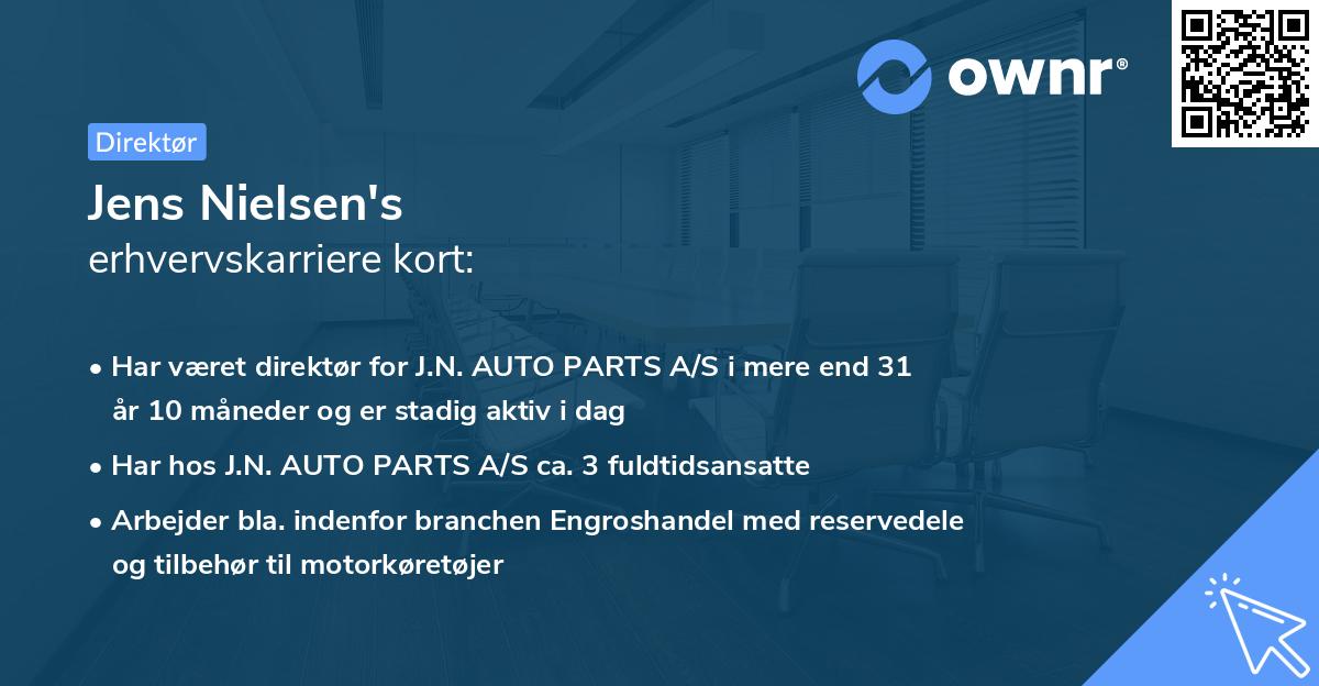 Jens Nielsen's erhvervskarriere kort