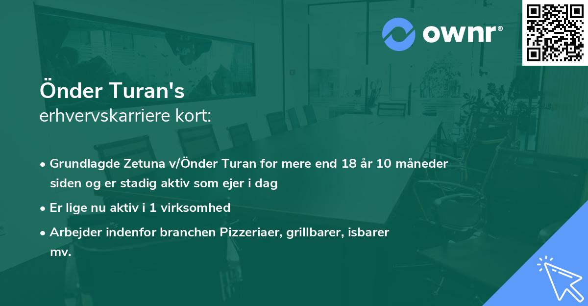 Önder Turan's erhvervskarriere kort