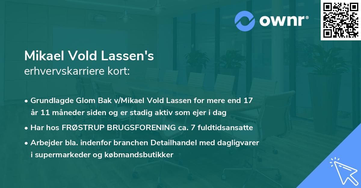 Mikael Vold Lassen's erhvervskarriere kort