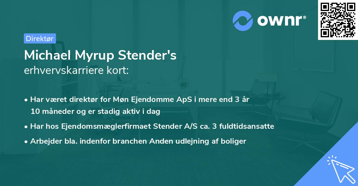 Michael Myrup Stender's erhvervskarriere kort