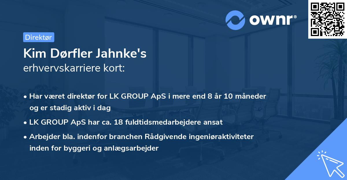 Kim Dørfler Jahnke's erhvervskarriere kort