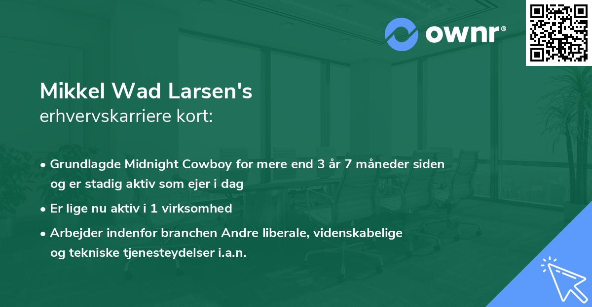 Mikkel Wad Larsen's erhvervskarriere kort