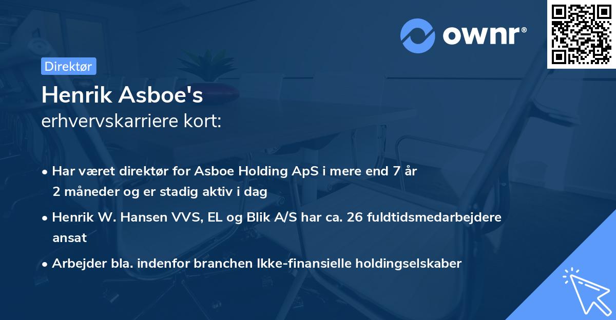 Henrik Asboe's erhvervskarriere kort