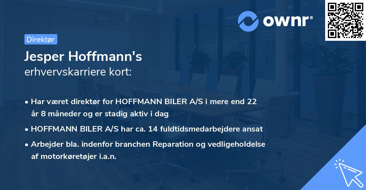 Jesper Hoffmann's erhvervskarriere kort