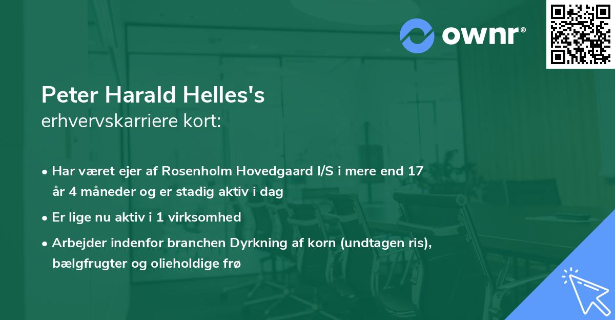 Peter Harald Helles's erhvervskarriere kort