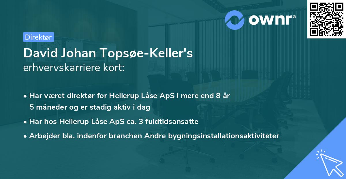 David Johan Topsøe-Keller's erhvervskarriere kort