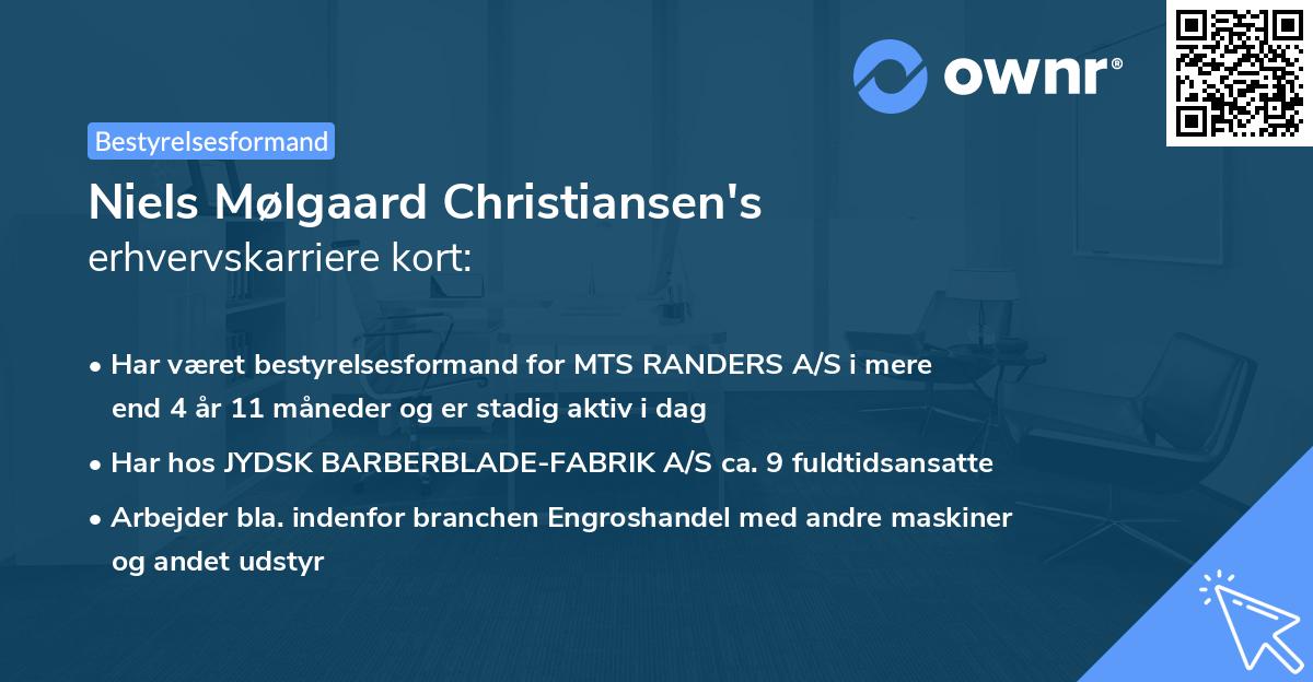 Niels Mølgaard Christiansen's erhvervskarriere kort