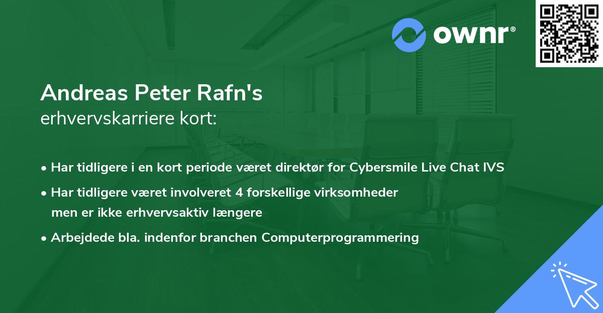 Andreas Peter Rafn's erhvervskarriere kort