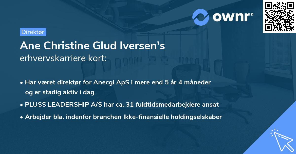 Ane Christine Glud Iversen's erhvervskarriere kort