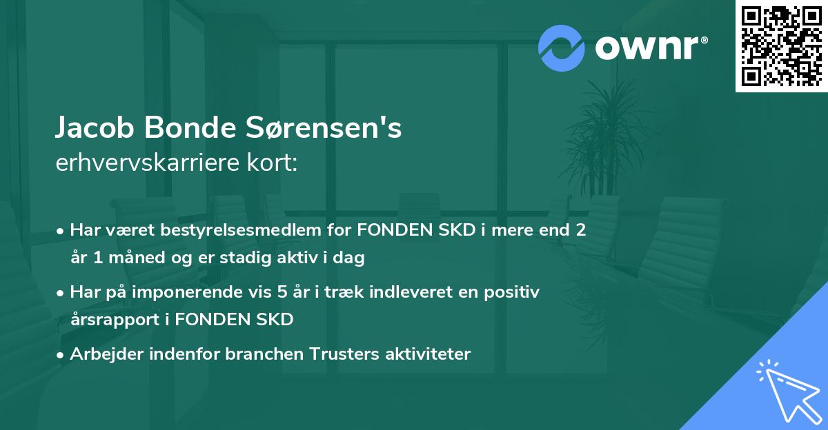 Jacob Bonde Sørensen's erhvervskarriere kort