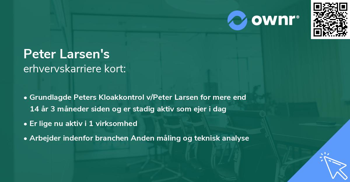 Peter Larsen's erhvervskarriere kort
