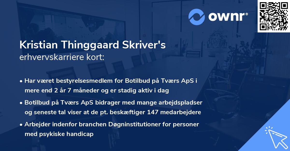 Kristian Thinggaard Skriver's erhvervskarriere kort