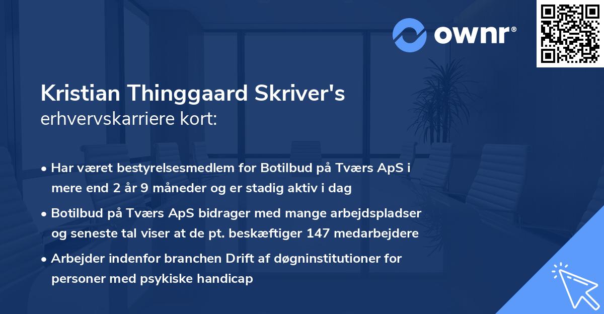 Kristian Thinggaard Skriver's erhvervskarriere kort