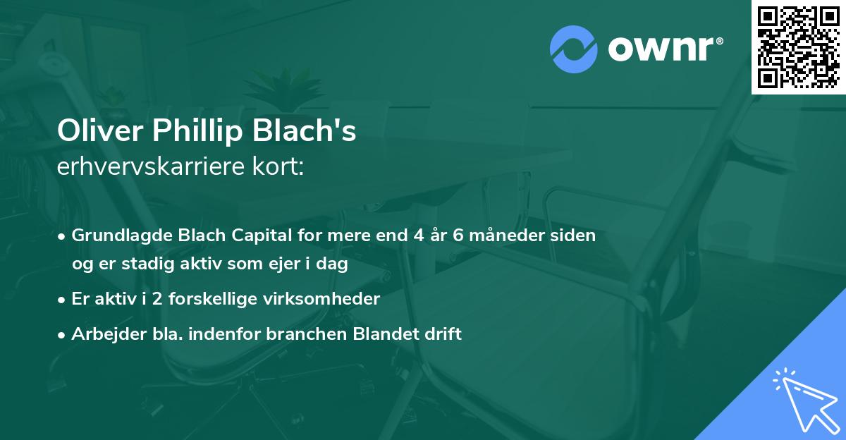 Oliver Phillip Blach's erhvervskarriere kort