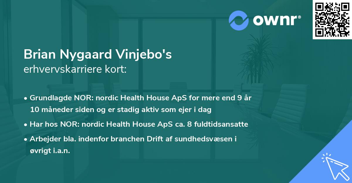 Brian Nygaard Vinjebo's erhvervskarriere kort