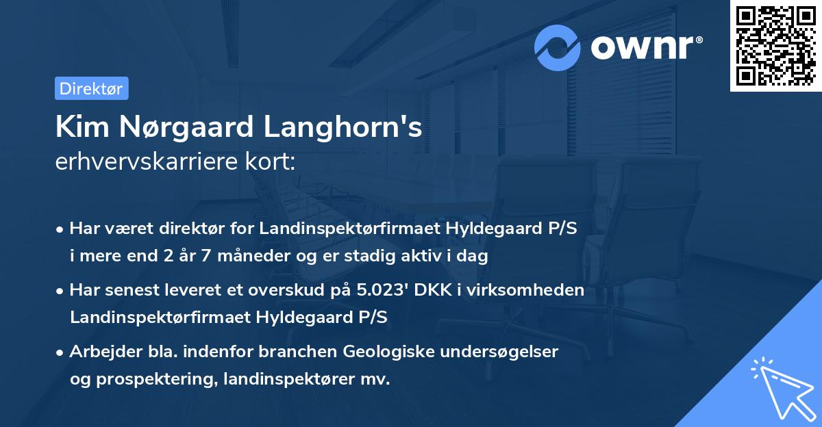 Kim Nørgaard Langhorn's erhvervskarriere kort