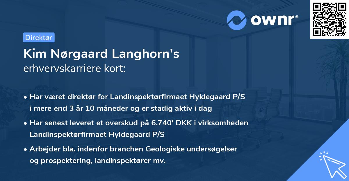 Kim Nørgaard Langhorn's erhvervskarriere kort