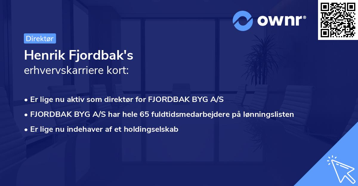 Henrik Fjordbak's erhvervskarriere kort